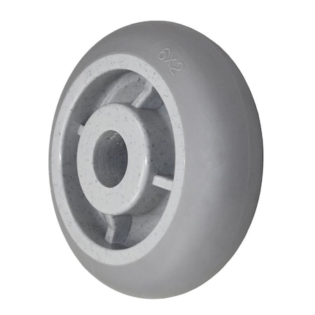 Durastar Wheel, 6X2 Duratek Rubber (Donut, Gray, Gray), 1 3/16 Plain Bore 620DTR84X